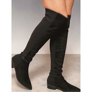 Steve Madden Black Over-the-Knee Women's Boots | Stretch Tall Flat Boot NWOB 7